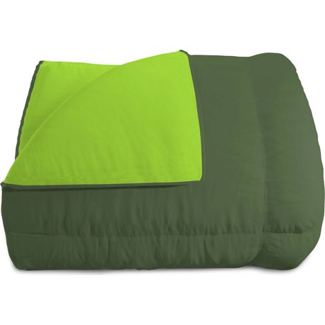 Trapunta Invernale 1 Piazza e Mezzo Doubleface 300gr Verde Mela/Verde Scuro (1/5)