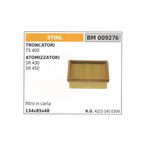 STIHL Papierluftfilter für TS 400 Trennschleifer SR 430 450 009276