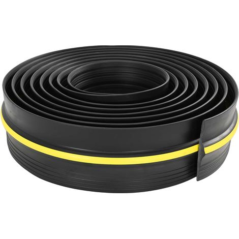 vidaXL Sello de Piso para Garaje Negro y Amarillo 12 x 90 mm 4 m PVC (1/2)