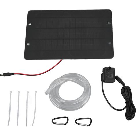 Fontaine Solaire Kit 6V 10W avec Panneau Monocristallin pour Bassin, Jardin, Baignoire d'Oiseaux ou Aquarium