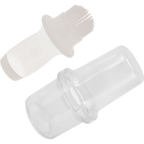 Lot de pinceaux silicone alimentaire avec bouteille, couvercle protecteur, barbecue, cuisson, outil DIY pâtisserie (gris-blanc, sans liquide) (1/5)