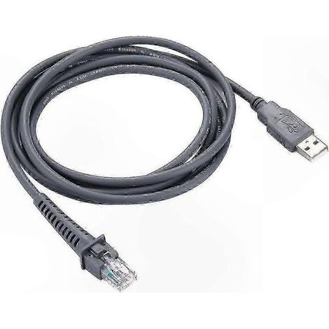 Câble scanner USB A mâle vers RJ45 de 2 mètres, compatible avec lecteurs de codes-barres, couleur gris (1/4)