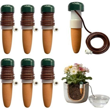 6 distributeurs d'eau pour plantes d'intérieur, capacité 500 ml, arrosage automatique par siphon, idéal pour absences et entretien quotidien
