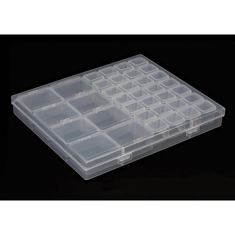 Boîte de rangement pour peinture diamant, boîte d'accessoires de peinture diamant, boîte en plastique, boîte de rangement avec couvercle pour petites pièces, boîtes d'accessoires (36 compartiments) (1/5)