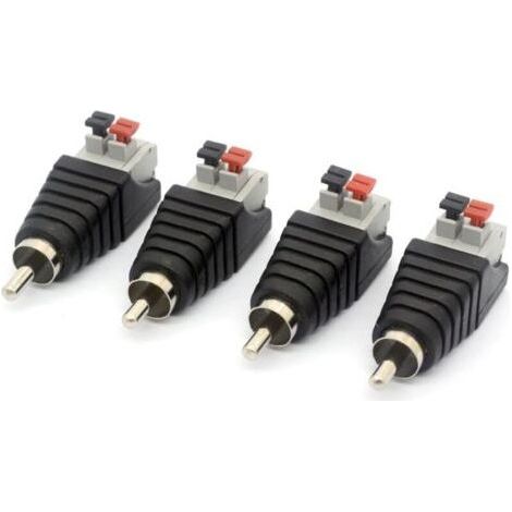 CCTV camera power connector, compatible with audio/video speaker, RCA male to AV-2 male. (1/4)