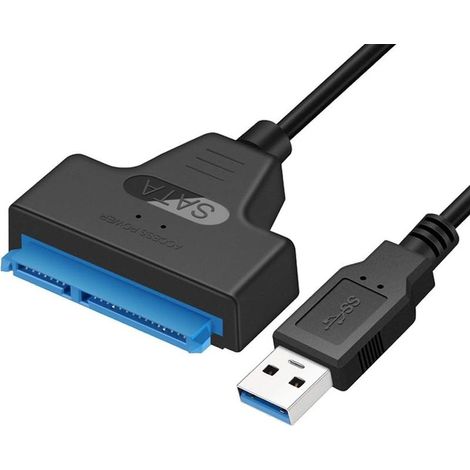 Convertisseur adaptateur USB 3.0 vers SATA pour disques durs 2,5 pouces SSD / HDD, 20 cm, prend en charge UASP (1/5)