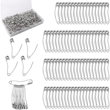 400 épingles de sûreté courbées, 1,5 po/3,8 cm, épingles à bâti courbes pour courtepointe, aiguilles de couture pliées pour tricot, couture et loisirs créatifs (1/5)