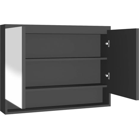 Maison Exclusive - Spiegelschrank fürs Bad 80x15x60 cm MDF Anthra