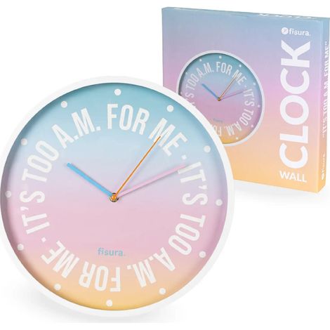 Fisura Orologio da Parete "It's too a.m for me", 35 cm D, Sfumato
