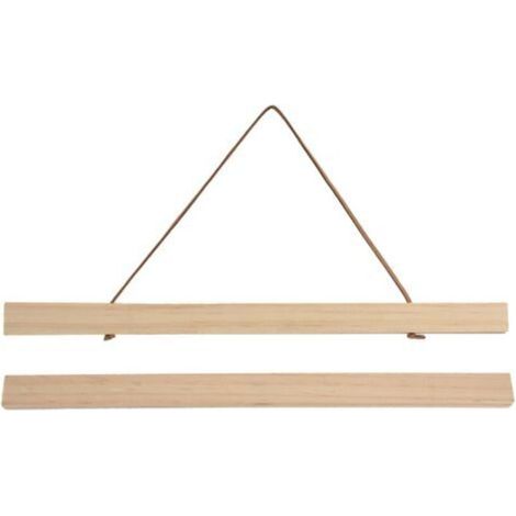 Cintre en bois pour affiches DIY Cadre suspendu magnétique pour art/impressions/toile/photos/images/uvres d'art 40 x 2,1 cm