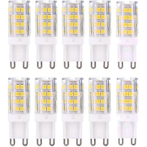 Ampoules LED G9, blanc chaud 3000K, 5W, équivalent à une ampoule halogène 40W 420 lumens non dimmables, lot de 10-AquaForge (1/4)
