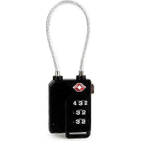 Cadenas à combinaison à 3 chiffres pour bagages, homologué TSA (noir)-Black (1/3)