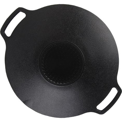 Plaque de cuisson ronde en pierre médicale antiadhésive de style coréen de 30 cm de diamètre, adaptée aux réchauds à gaz portables et au camping. (1/5)