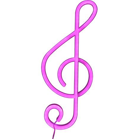 Néon LED en forme de note de musique, alimenté par USB ou piles, à suspendre au mur pour une fête à la maison (1/5)