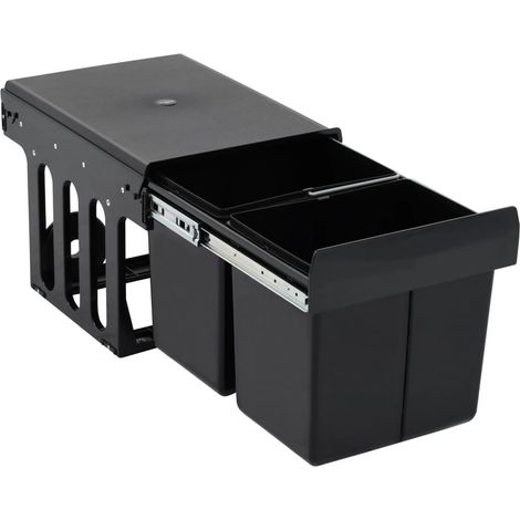 Pattumiera da cucina estraibile con chiusura ammortizzata 36 litri nero 020006031