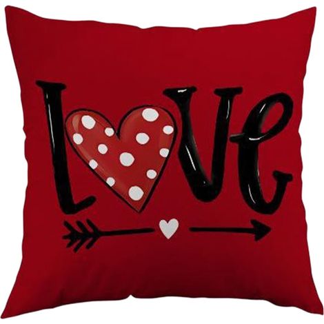 Taie D Oreiller Forme De Coeur - 45 x 45 Cm - Lin - Décoration Chambre Et Salon - 1 Pièce (1/5)
