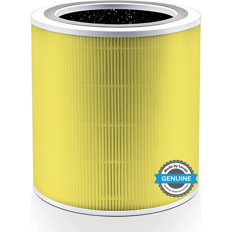 Levoit Core 400S - Filtro di ricambio antiodore, animali domestici e cucina, filtro a carbone attivo e prefiltro H13 HEPA proprietari di animali affumicati allergici, Core 400S-RF-PA giallo (1/5)