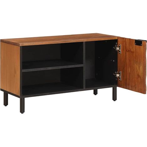Meuble TV avec stockage Finition Acacia Brun 80 x 33 x 46 cm (1/5)