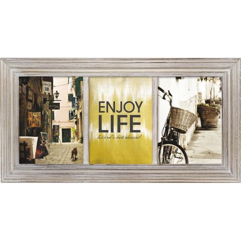 ZEP 62Y68 Parana Multipla, per 3 Foto, in Legno, Colore: Beige/Grigio/Nero, 15 x 20 cm, beige/gris/noir, metallo (1/4)