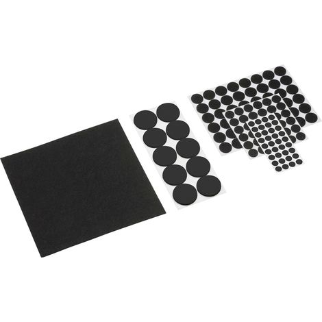 Metafranc WU0281180 Filzgleiter selbstklebend, rund Schwarz 1 Set