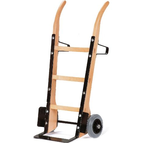 Rollcart Holzsackkarre -121- aus Buchenholz Vollgummi 370x140mm Stahlblechschaufel mit Beschlag über Gesamthöhe