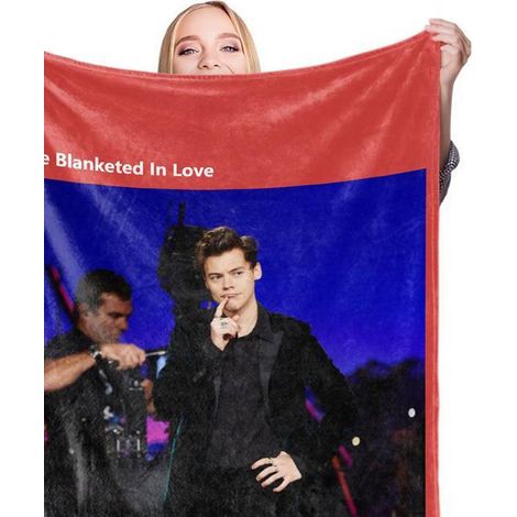 Couverture étoile personnalisée Harry Styles BL599J-5, 140x200 cm, jeté de lit décoratif (1/3)