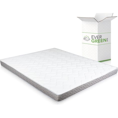 EVERGREENWEB - Materasso per Divano Letto Pieghevole 120x190 in Poliuretano Alto 14 cm Rivestimento Bianco Anallergico, Ortopedico, Ergonomico, DAYBED