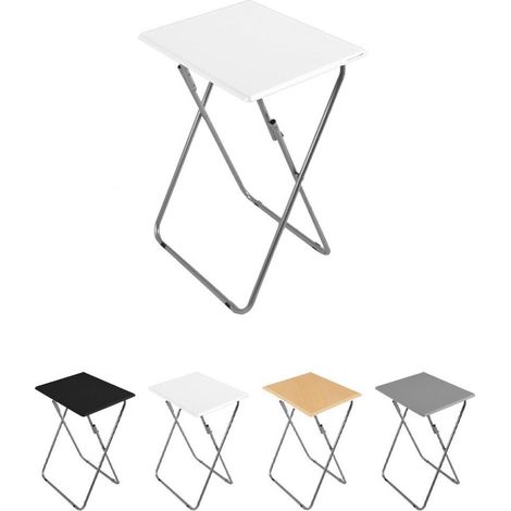 Mesa Plegable Portátil Rectangular – Mesa Auxiliar Abatible 48 x 38 x 66 cm