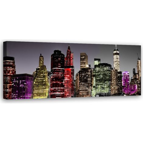 Tableau sur toile Gratte-ciel colorés 90x30 (1/5)