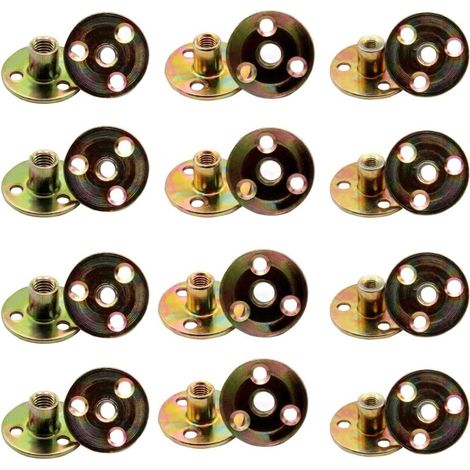 Ecrou En T A 3trous 24pcs Écrou Ronde En Fer Le Fer Écrou Base Rond Écrou M6 M8 M10 Base Rond Écrou Tee Pour La Fixation De Meubles Ecrou De Bride A 3 Trous Ecrou Base Ronde (1/5)