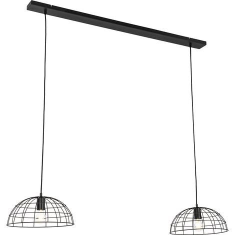 Industrielle Hängelampe schwarz 2-Lichter - Hanze