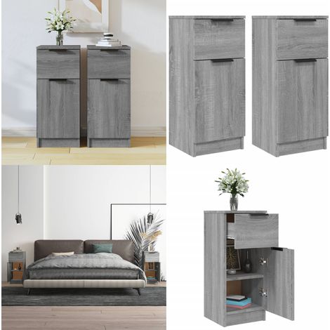 Buffets 2 pcs Sonoma gris 30x30x70 cm Bois d'ingénierie - Buffet - Meuble De Rangement - Armoire - Commode - Salon - Home & Living (1/5)