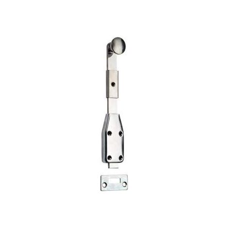 Verrou à plaquer avec gâche - Boîtier chromé 80x38x12 mm Tige 18x4 mm - L.220 mm - 280C220 (1/2)