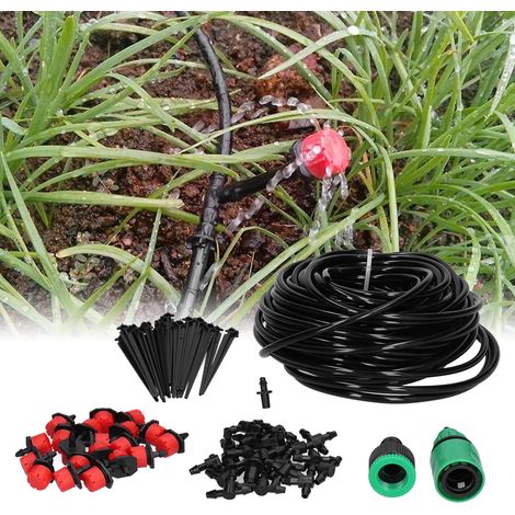 [Kit d'Irrigation] Kit d'Irrigation Automatique 20M avec 20 Goutteurs Adjustables Drip Irrigation PVC 4/7 pour Jardins et Pots (1/5)