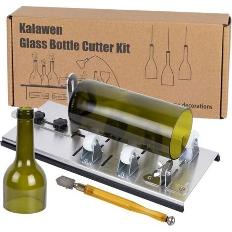 dernier kit de coupe-bouteille en verre réglable outil de bricolage outil de coupe en acier inoxydable à 5 roues pour le vin (1/5)
