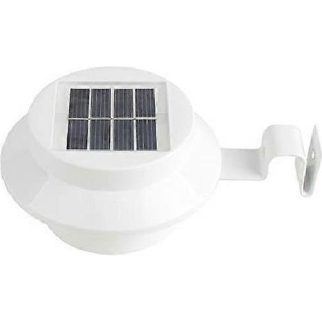 1 lampe solaire LED blanche pour gouttière extérieure, à fixer au mur ou à une clôture de jardin. (1/5)