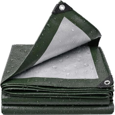 Bâche robuste verte de 1,8 x 1,8 m avec œillets métalliques (1/5)
