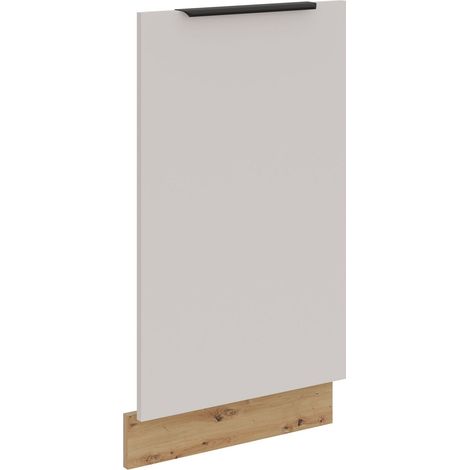 Frontblende für vollintegrierten Geschirrspüler 45 cm Küche SOLANO Kaschmir beige matt + Eiche Artisan matt Küchenzeile Küchenblock Einbauküche (1/4)