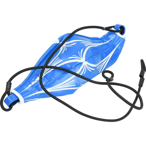 Ballon de boxe en polyuréthane à motif losanges, élasticité et réactivité, équipement de fitness. Ballon bleu à motif losanges blancs. (1/5)