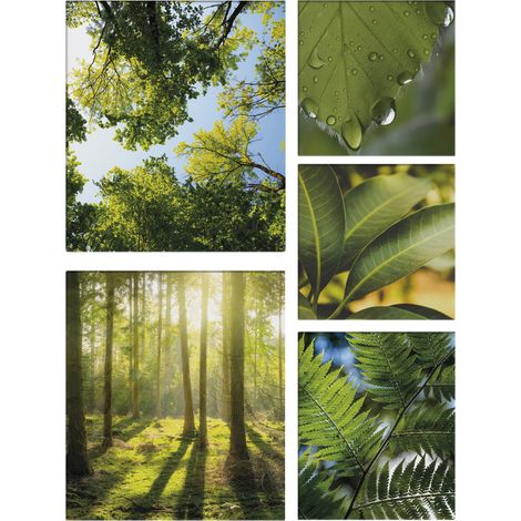 Art for the Home Wanddeko Leinwandbild Set Green Silence 80x60cm