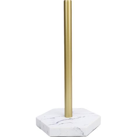 Porte-serviettes en papier sur pied, en acier inoxydable doré, Texture marbre, support de rouleau de comptoir pour toilettes de cuisine (1/5)