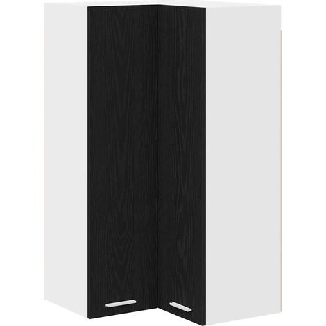 Armadio pensile moderno forma rettangolare grande spazio di archiviazione 57 x 57 x 100 cm in legno ingegnerizzato nero 020053410