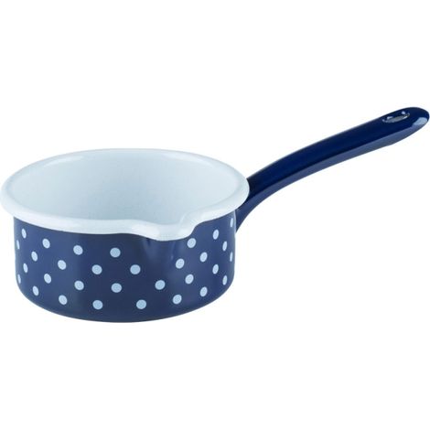 Riess cacerola con pico Ø12cm 0,5 litros esmalte Country Dirndl azul punteado