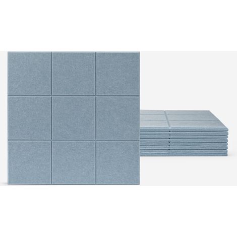 Set 8 pannelli decorativi parete soggiorno fonoassorbenti azzurro 60x60 Didi-A