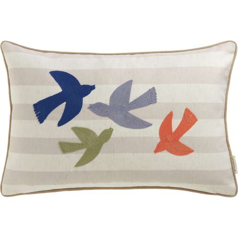 TOM TAILOR Fodera per cuscino decorativo BIRDS - 1 pezzo 58x38 cm, Viola