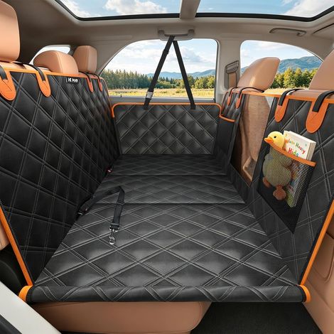 Extension de siège arrière KYG pour chiens, housse de siège auto rigide imperméable avec fenêtre en filet et poche de rangement, hamac pour chien pour camionnettes et SUV de grande taille. (1/4)