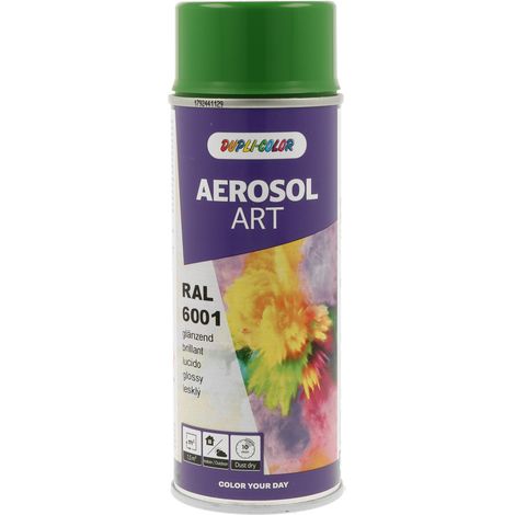 Bombe de peinture - Vert émeraude - RAL 6001 - Brillant - Tous supports - Aérosol Art
