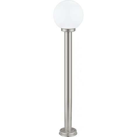 Eglo Iluminación Balise d'extérieur NISIA, structure inox, hauteur 1m, abat-jour rond Ø20cm, E27, IP44 (1/2)