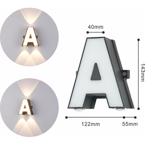 Jandei - Letra A Letra Aplique 220V Aluminio para Rotulos 13x5.5cm (1/5)