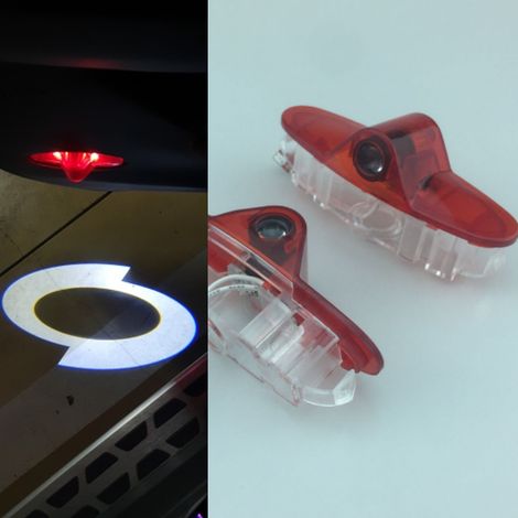 (Logo commun) Projecteur laser LED haute clarté, sans décoloration, compatible avec Renault QM6 SM5 SM6 SM7, éclairage de courtoisie pour portières de voiture, éclairage d'accueil avec ombre fantôme. (1/2)